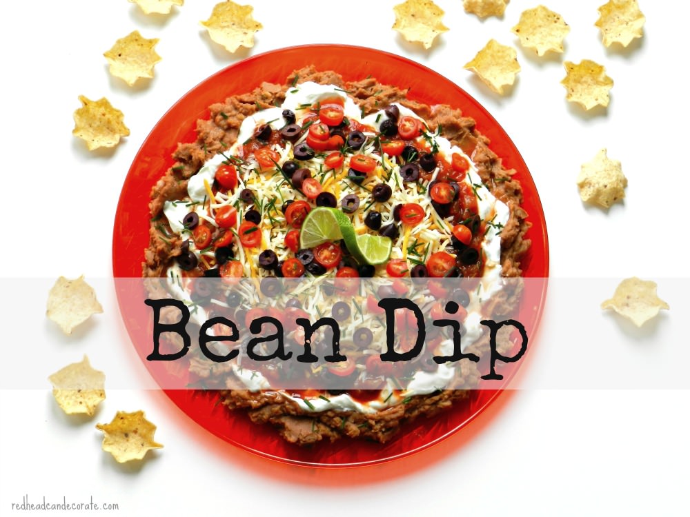 Taco Bean Dip by redheadcandecorate.com