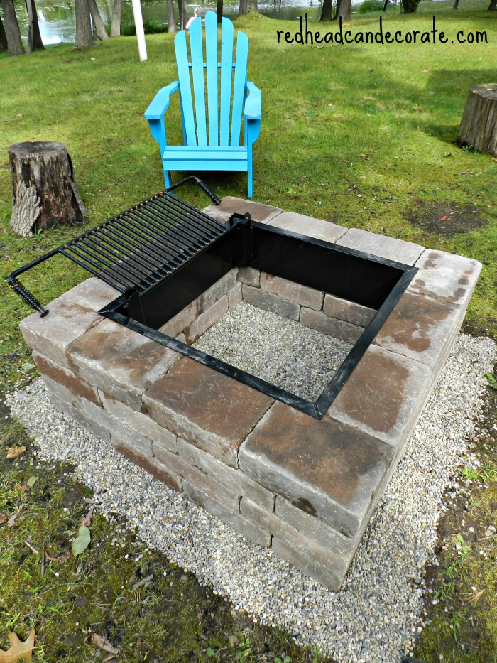 Easy DIY Fire Pit Kit with Grill - Redhead Can Decorate