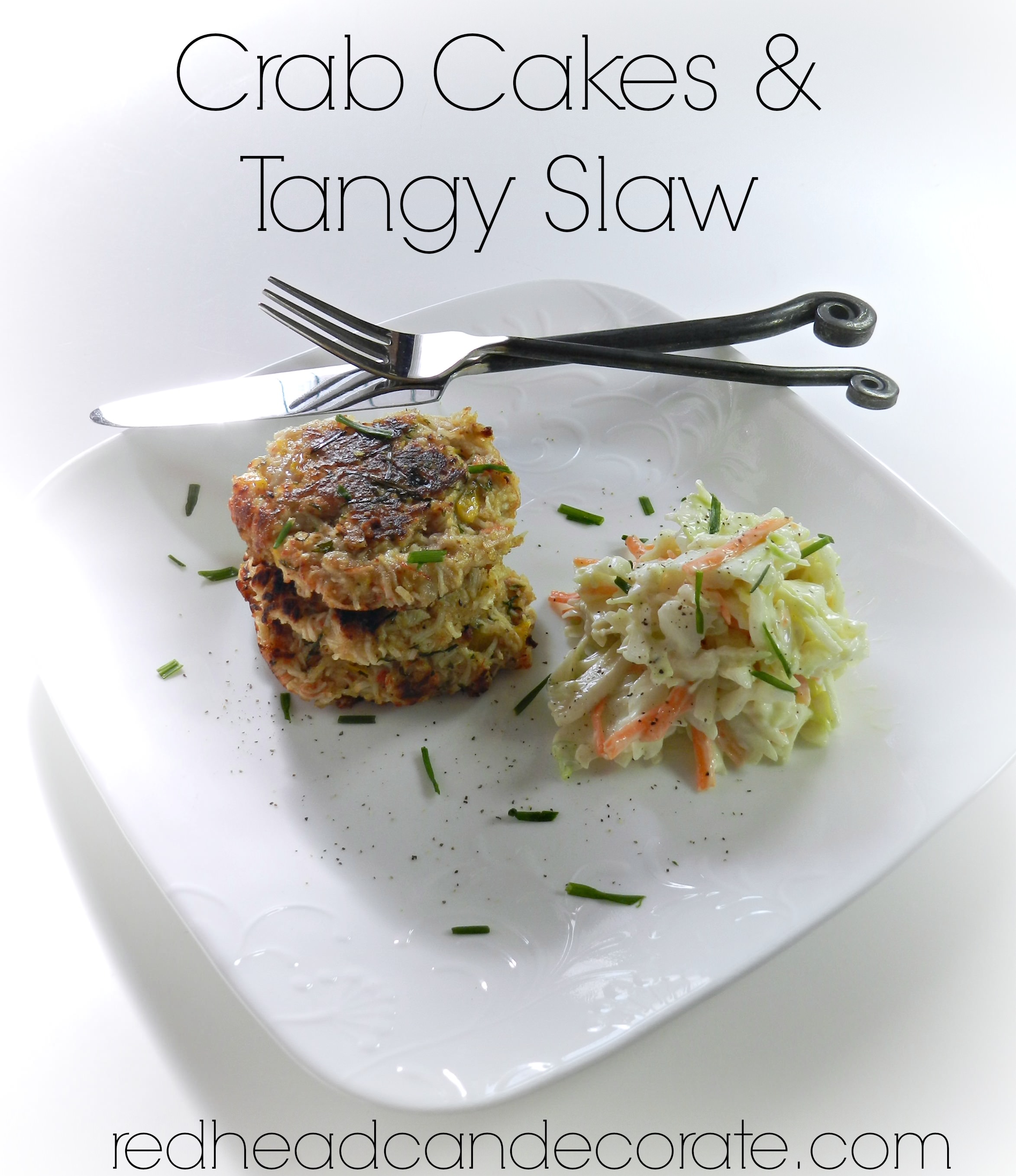 Crab Cakes & Tangy Slaw