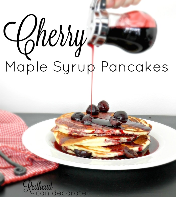 Cherry Maple Syrup Pancakes
