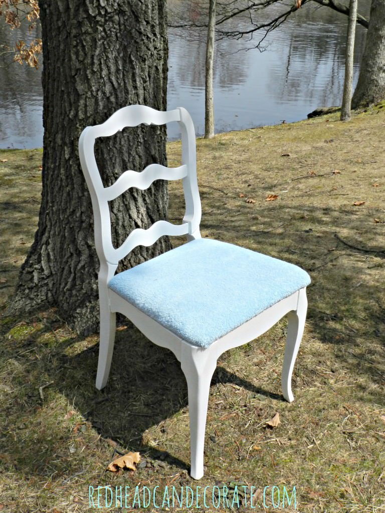Reupholstered Chair w/ Towel Redheadcandecorate.com