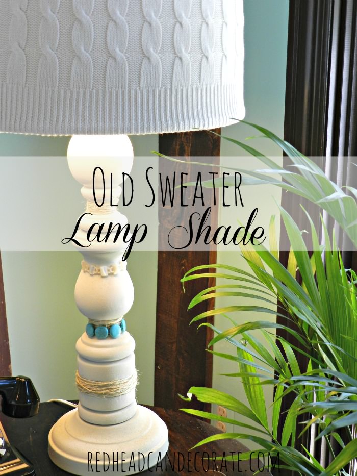 Old Sweater Lamp Shade Redheadcandecorate.com