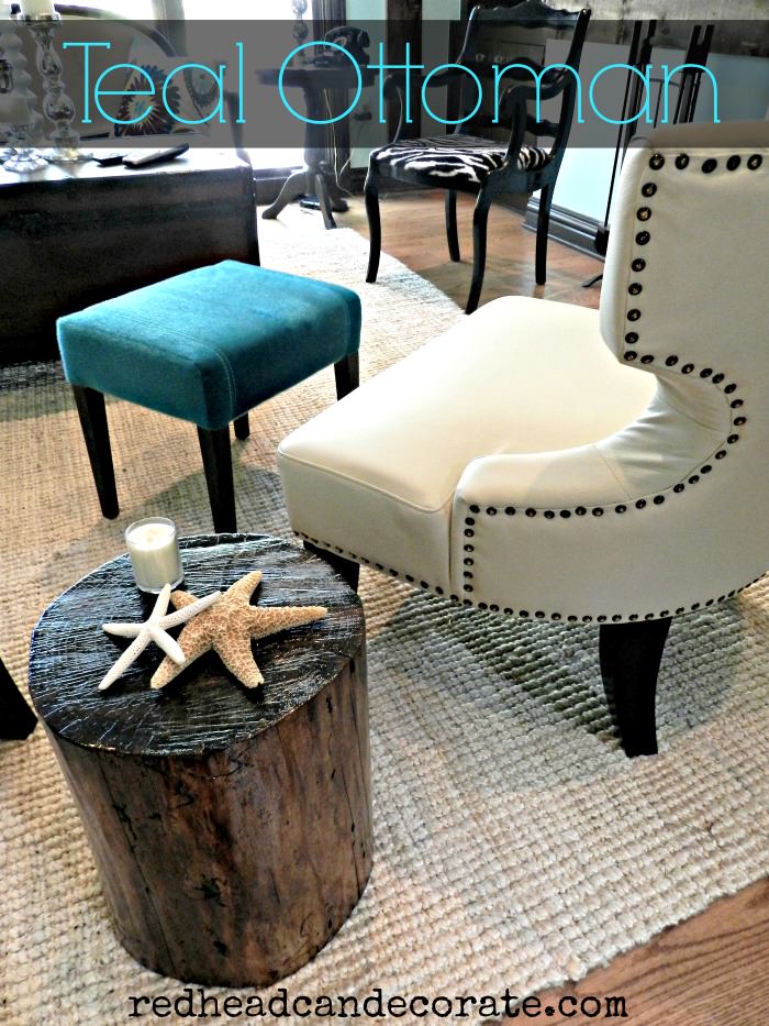 Teal Ottoman | Redhead Can Decorate.com