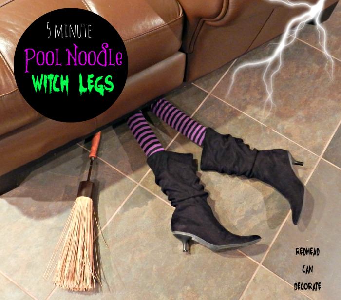 pool noodle witch legs