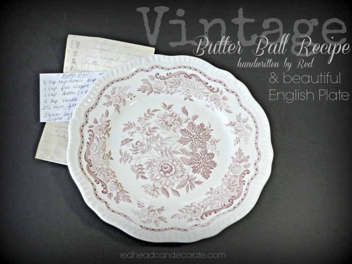 redheadcandecorate.com Free Giveaway English Plate w Vintage Recipe