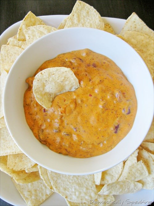 Chili Cream Cheese Dip by Domestically Speaking