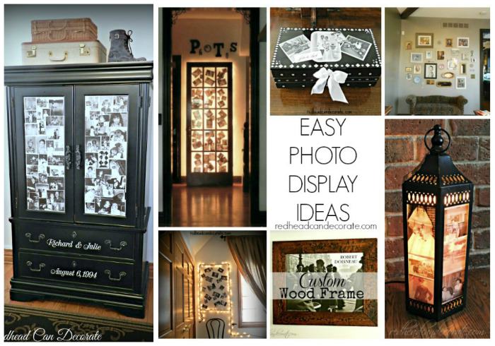 Easy Photo Display Ideas redheadcandecorate.com