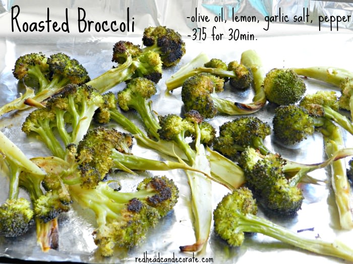 Roasted Broccoli Recipe by redheadcandecorate.com