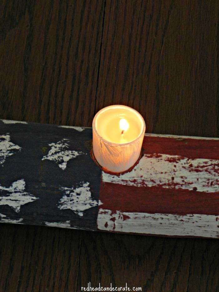 American Flag Candle