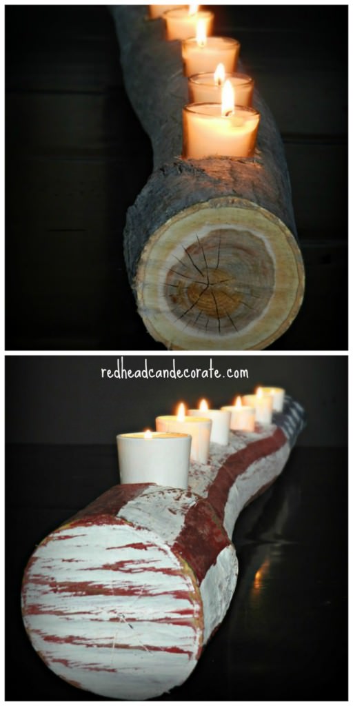 Wood Log Candle