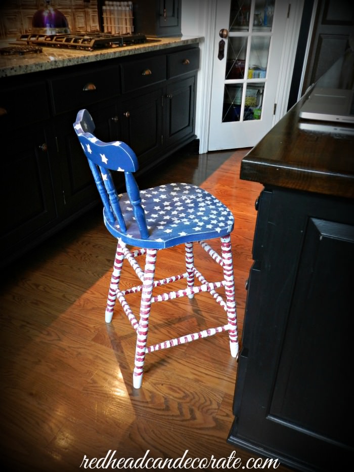 American Flag Stool Makeover