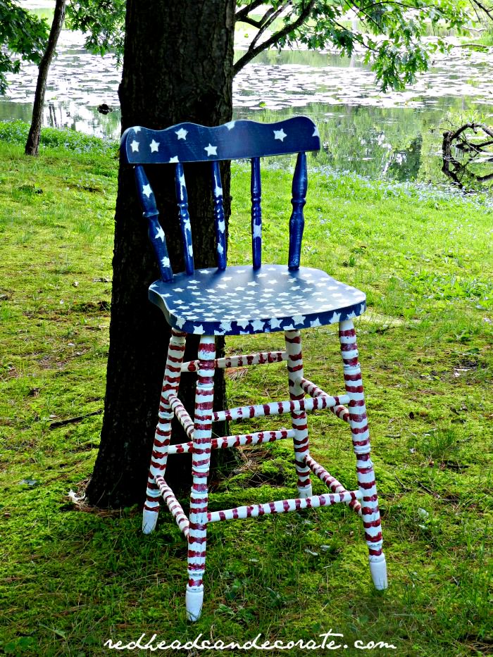 Red, White, and Blue Stool