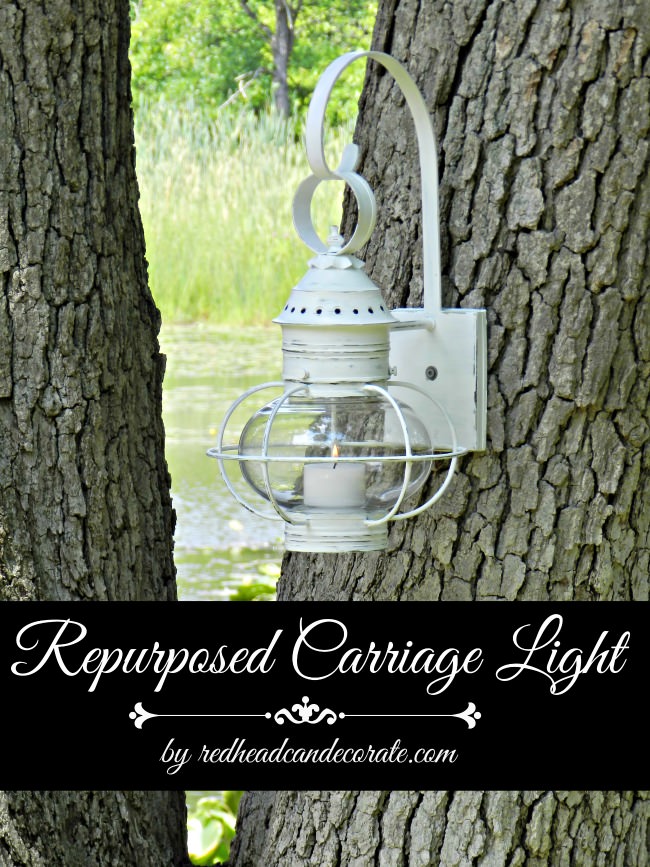Repurposed Carriage Light Redhead Can Decorate