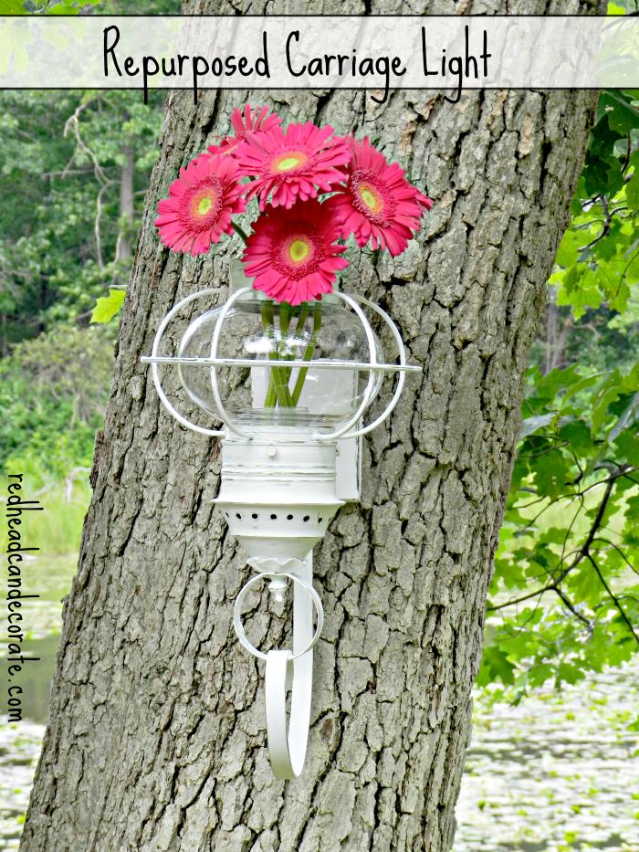 Repurposed Carriage Light to Pretty Vase