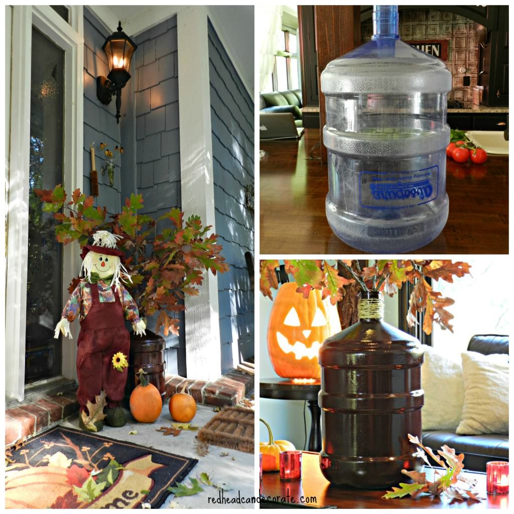 Transform one of those large water jugs by spray painting it!