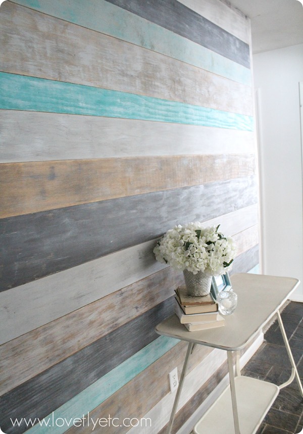plank wall in entry