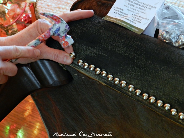 Adding upholstry nails is easy!