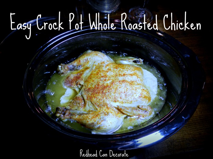 How to roast a chicken in your crock pot-this is so easy. Just put it in there, and let it go for 4-6 hrs. on high, or 6-8 on low