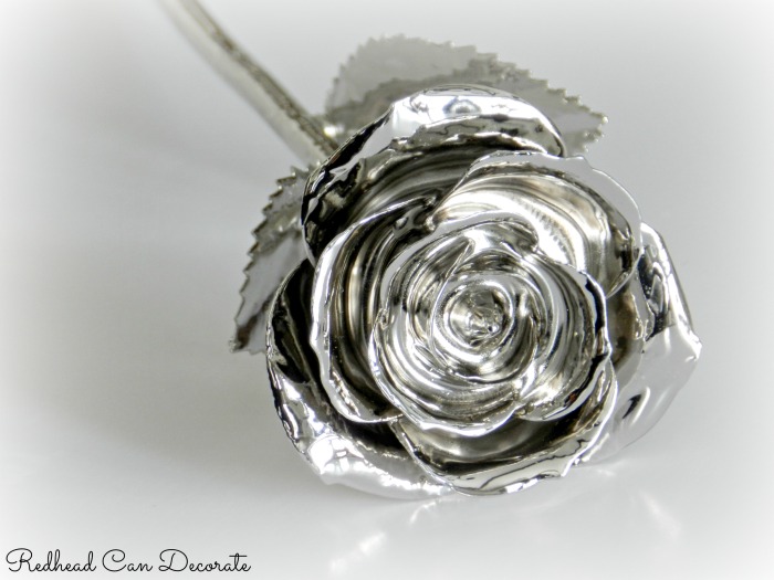 Platinum Dipped Real Rose-Redhead Can Decorate