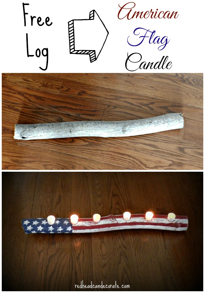 Free Log to American Flag Candle