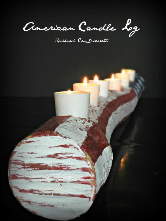 Red, White, and Blue Candle Log