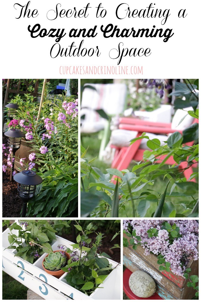 The Secret to Creating a Cozy and Charming Outdoor Space from cupcakesandcrinoline.com