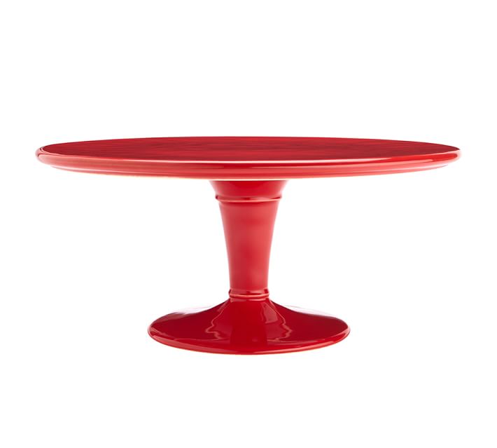 red cake stand Pottery Barn