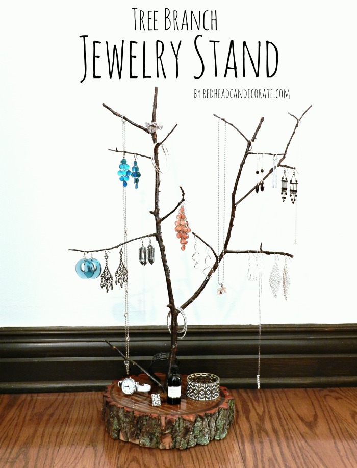 DIY Tree Branch Jewelry Stand