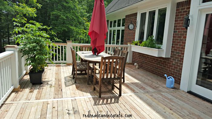 Deck Makeover (after using Thompson's WaterSeal Deck Cleaner, and before applying stain)