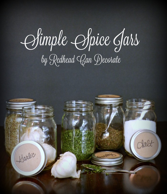 Simple Spice Jars - Redhead Can Decorate