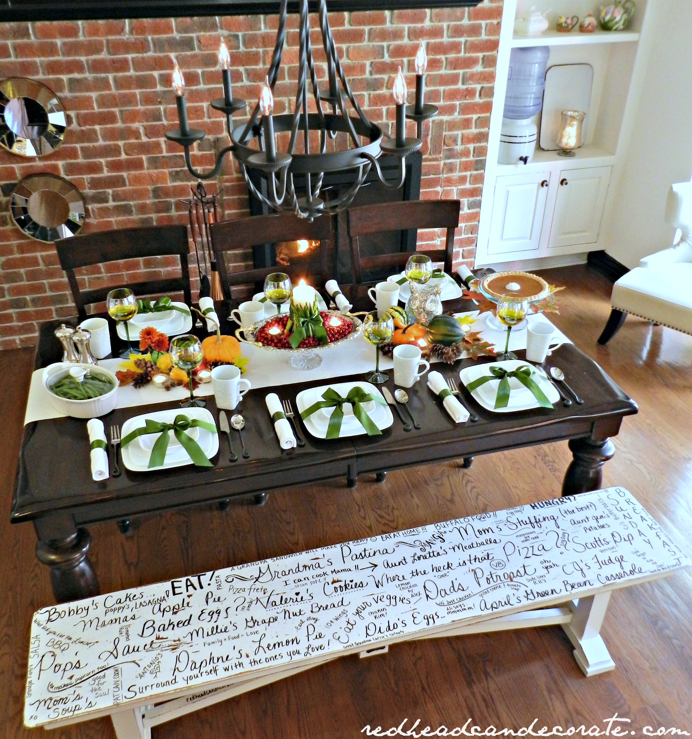 Beautiful Thanksgiving Table Decorated with Corelle Dishes & Corningware