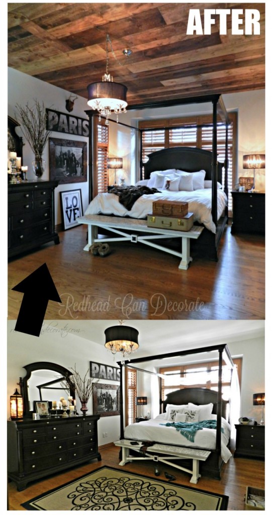 DIY Wood Planked Ceiling - Redhead Can Decorate