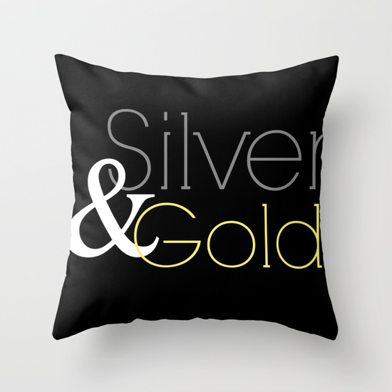 silver & gold pillow