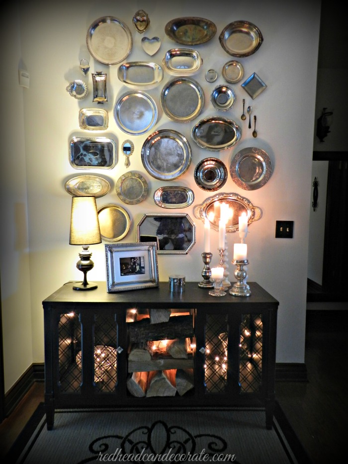 This blogger explains how she easily hung a silver platter wall and what product she used.