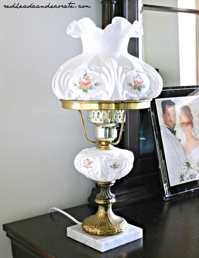 Vintage Lamp Rewired Redhead Can Decorate, How To Rewire A Hurricane Lamp