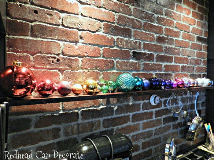 What a fantastic way to use bulbs you already have...just create a Christmas ombre rainbow on a shelf or window sill!