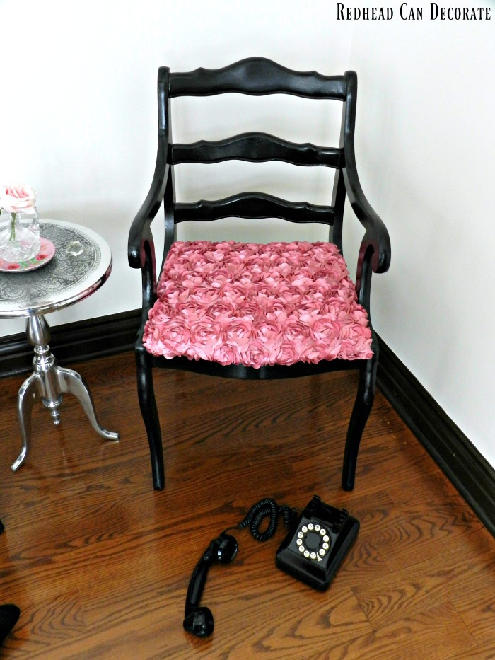 Gorgeous black & pink chair makeover...