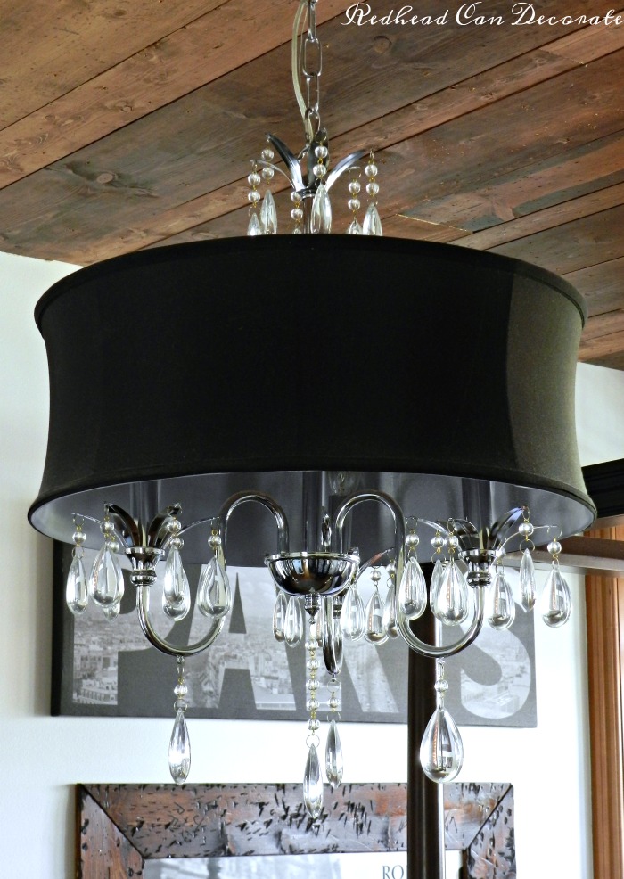 Gorgeous and affordable black drum chandelier. Perfect for a bedroom light makeover! Click here to see it.