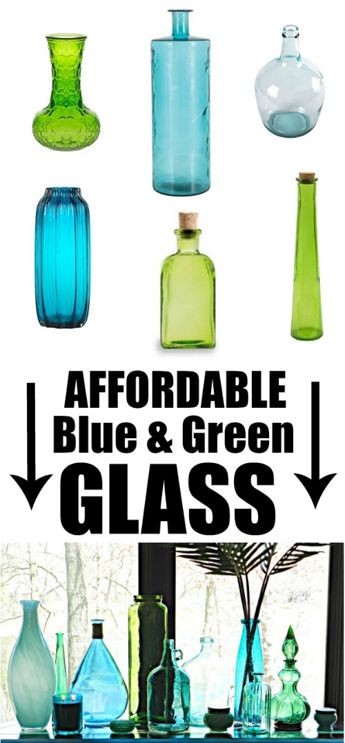 Beautiful blue & green glass bottle decorating ideas I never thought of!