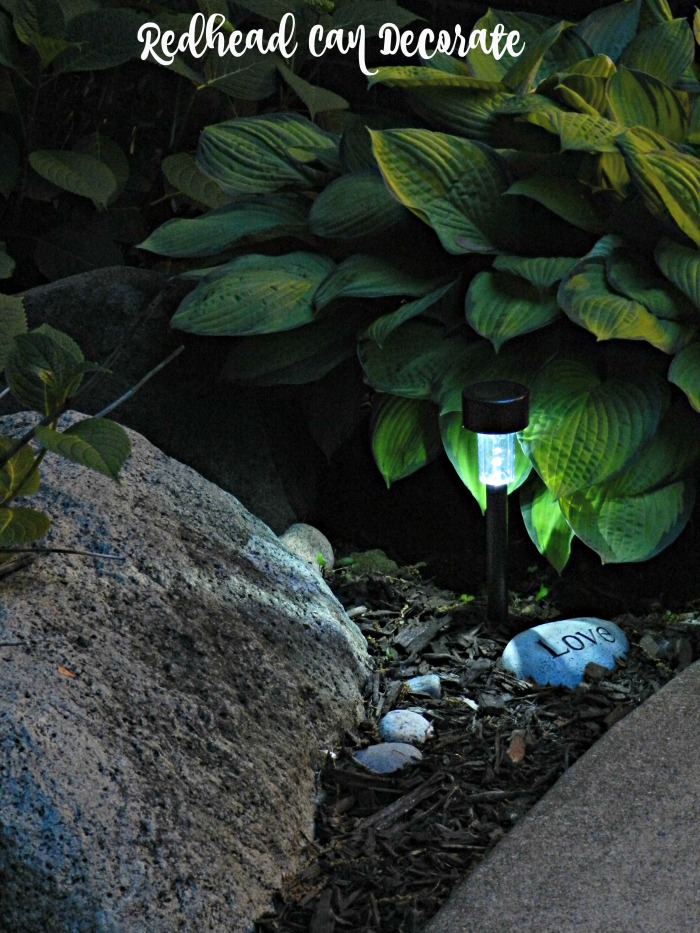 Dollar store solar lights for the garden work fantastic! They last just as long and you can replace for less cost!