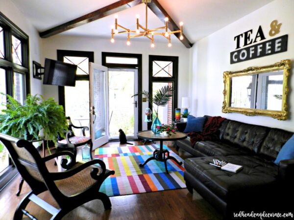 Colorful Family Room Reveal - Redhead Can Decorate