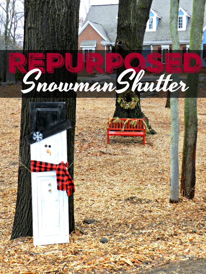 This Repurposed Snowman Shutter is so cute and makes perfect home decor for before, during, and after the holidays!