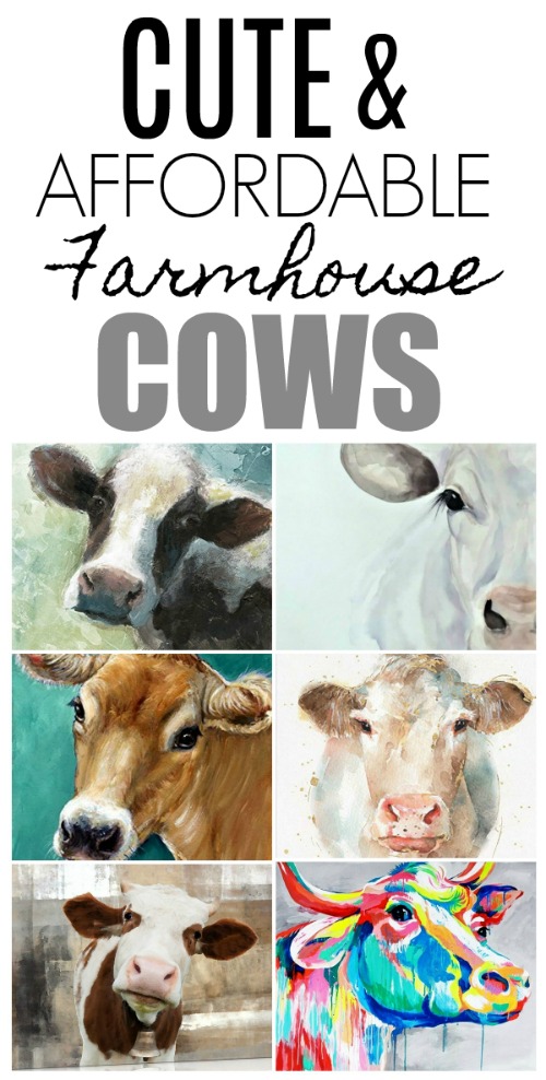 Cow canvases are the cutest way to add some farmhouse to your home. There's also a free Cow Canvas Giveaway!
