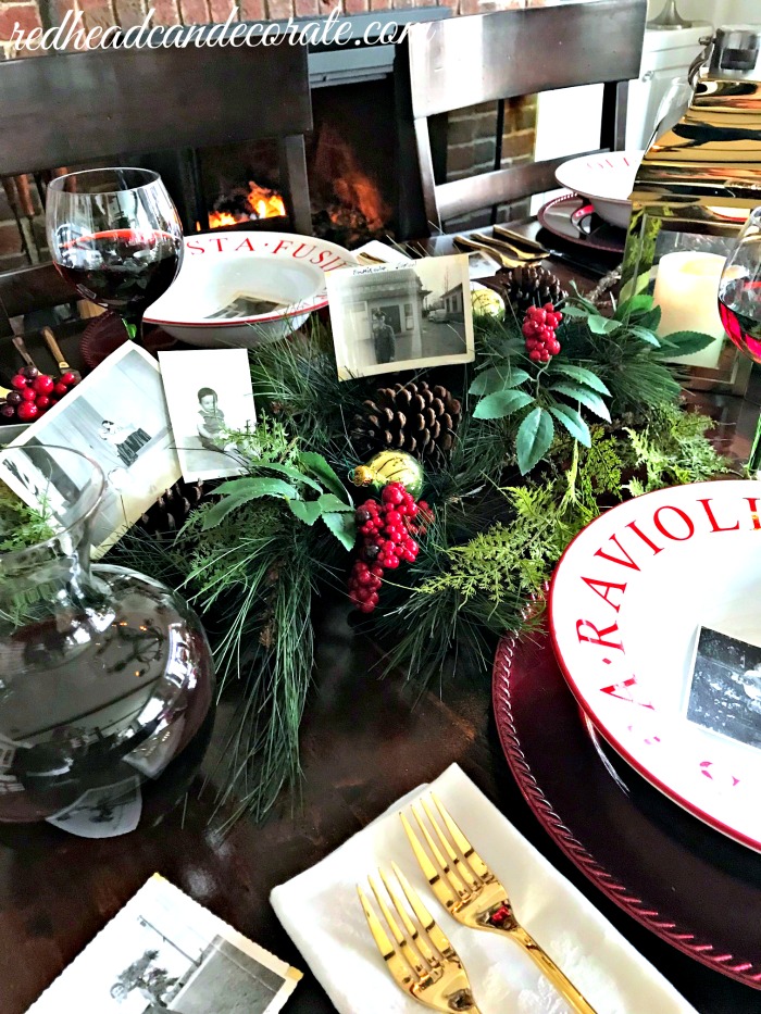 This beautiful Fireside Christmas Tablescape is so pretty for the holidays and sounds simple to DIY.