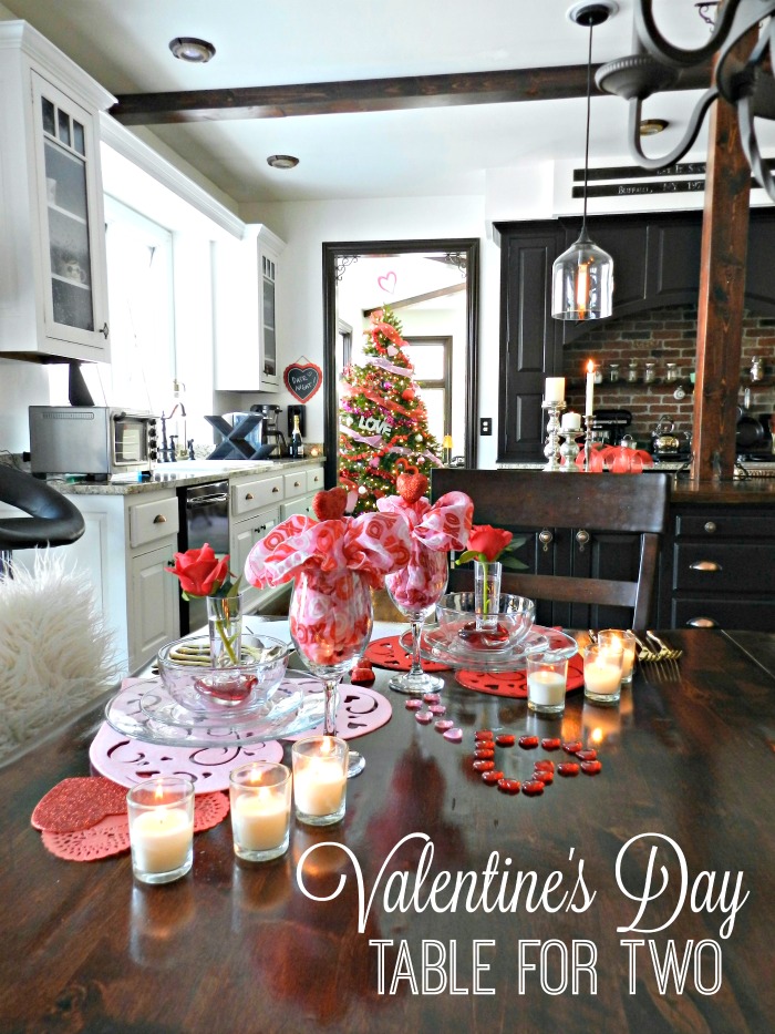 This blogger decorated for Valentine's Day using all dollar store supplies and it's absolutely stunning! See the Valentine's Day Romantic Table for Two here!
