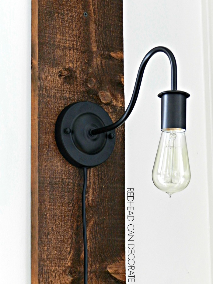 An Affordable Rustic Sconce with an exposable cord is the easiest way to add a light fixture to any room.