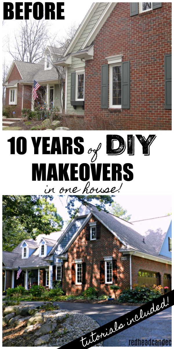 10 Years of DIY Makeovers Before & After Home Photo Tour which includes over 30 DIY makeovers in one home!