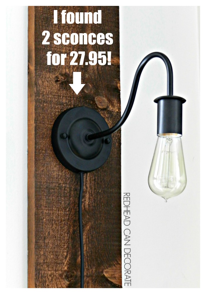 An Affordable Rustic Sconce with an exposable cord is the easiest way to add a light fixture to any room.