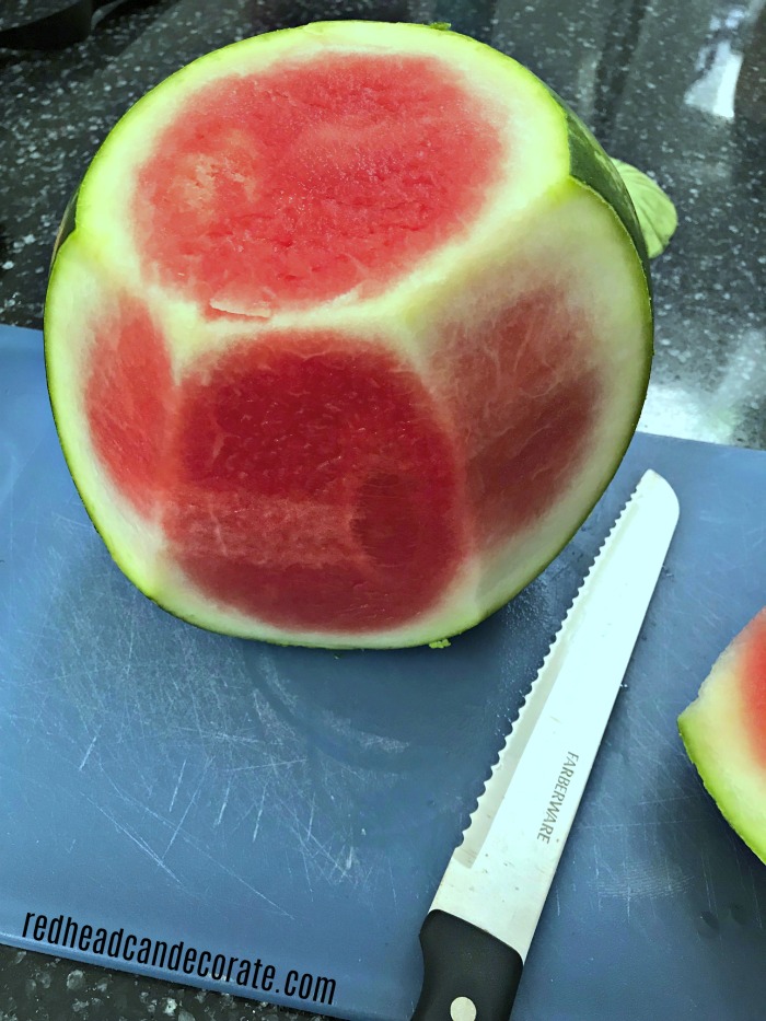 This DIY watermelon cake is made easily with seedless watermelons and fresh berries and kiwi.  There is a full tutorial and more fantastic photos!