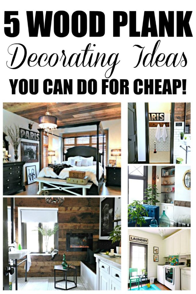 5 DIY Wood Plank Decorating Ideas & Giveaway that will help you update your home without spending a fortune.  The bedroom is amazing!